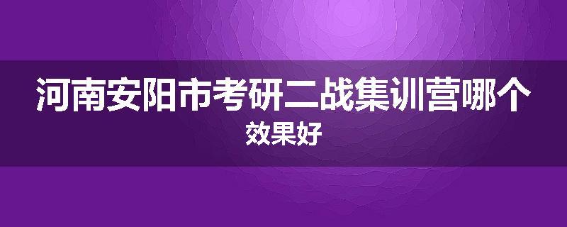 河南安阳市考研二战集训营哪个效果好
