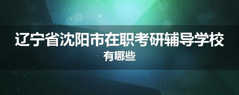 辽宁省沈阳市在职考研辅导学校有哪些