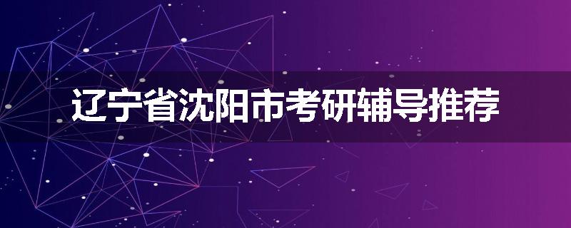 辽宁省沈阳市考研辅导推荐