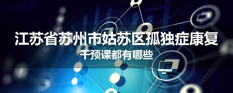 江苏省苏州市姑苏区孤独症康复干预课都有哪些