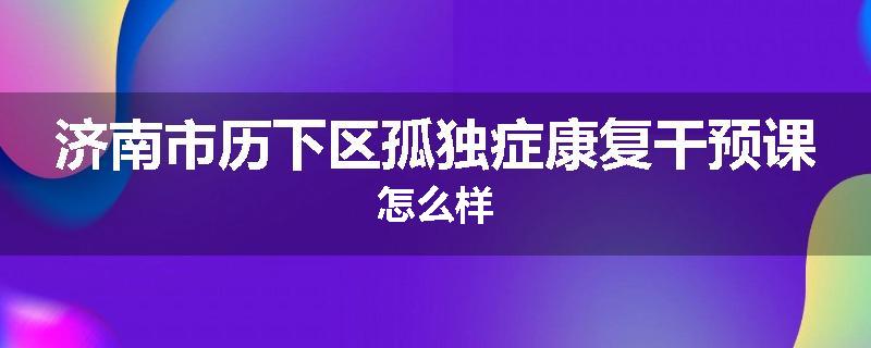 济南市历下区孤独症康复干预课怎么样