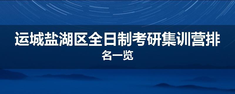 运城盐湖区全日制考研集训营排名一览