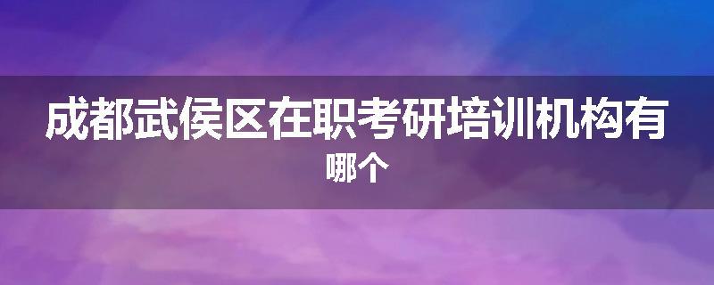 成都武侯区在职考研培训机构有哪个