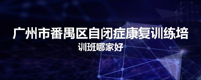 广州市番禺区自闭症康复训练培训班哪家好