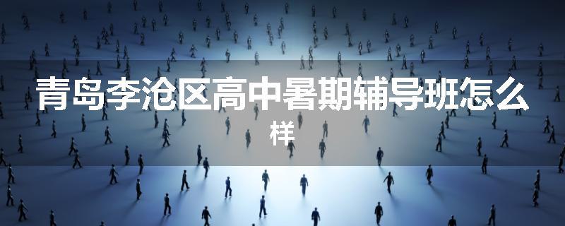 青岛李沧区高中暑期辅导班怎么样