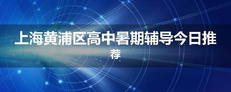 上海黄浦区高中暑期辅导今日推荐