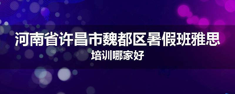 河南省许昌市魏都区暑假班雅思培训哪家好