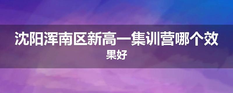 沈阳浑南区新高一集训营哪个效果好