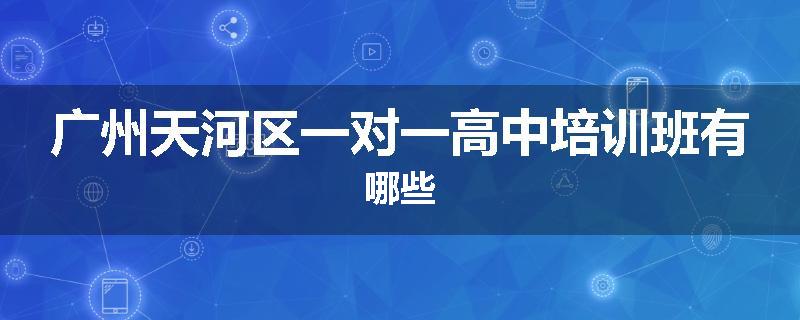 广州天河区一对一高中培训班有哪些