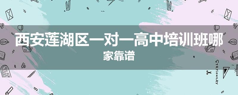西安莲湖区一对一高中培训班哪家靠谱