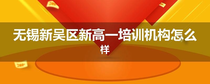 无锡新吴区新高一培训机构怎么样