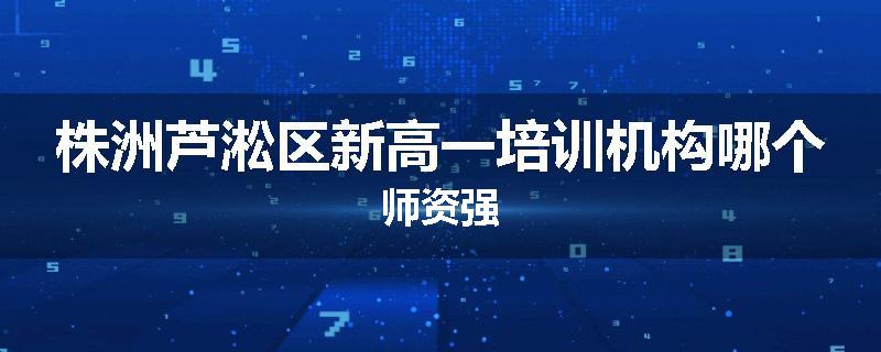 株洲芦淞区新高一培训机构哪个师资强
