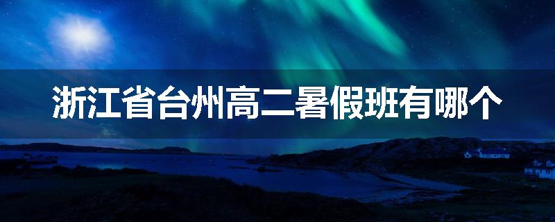 浙江省台州高二暑假班有哪个