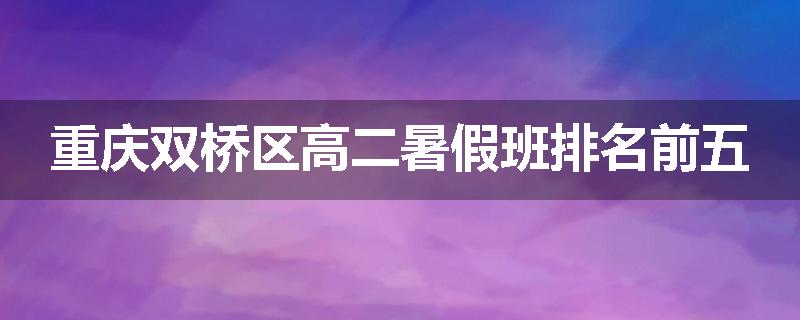 重庆双桥区高二暑假班排名前五