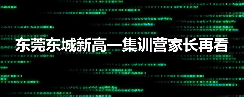 东莞东城新高一集训营家长再看