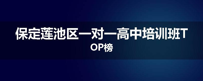 保定莲池区一对一高中培训班TOP榜