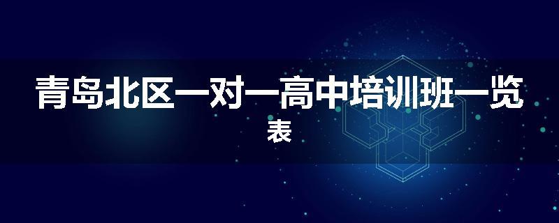 青岛北区一对一高中培训班一览表