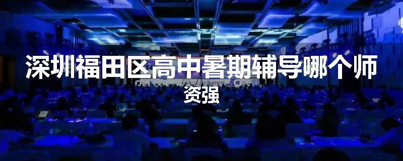 深圳福田区高中暑期辅导哪个师资强