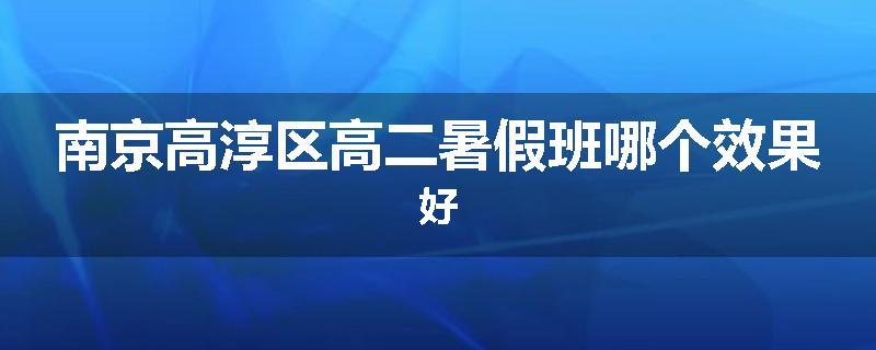 南京高淳区高二暑假班哪个效果好