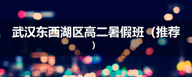 武汉东西湖区高二暑假班（推荐）