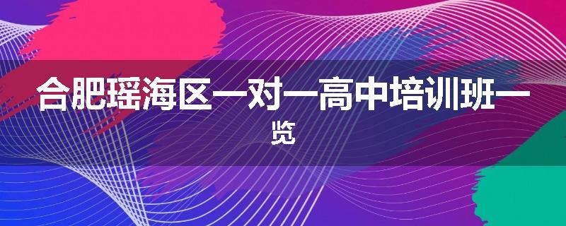 合肥瑶海区一对一高中培训班一览