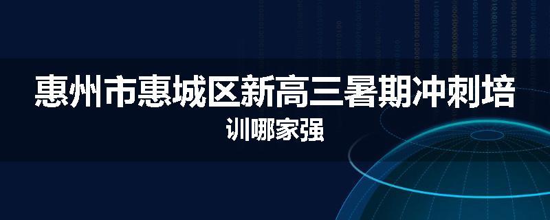 惠州市惠城区新高三暑期冲刺培训哪家强