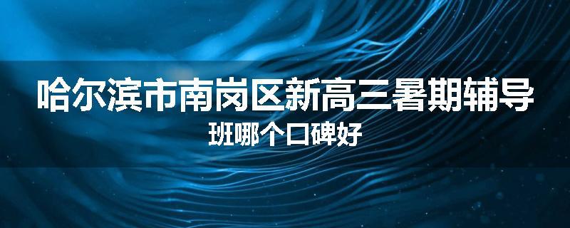 哈尔滨市南岗区新高三暑期辅导班哪个口碑好