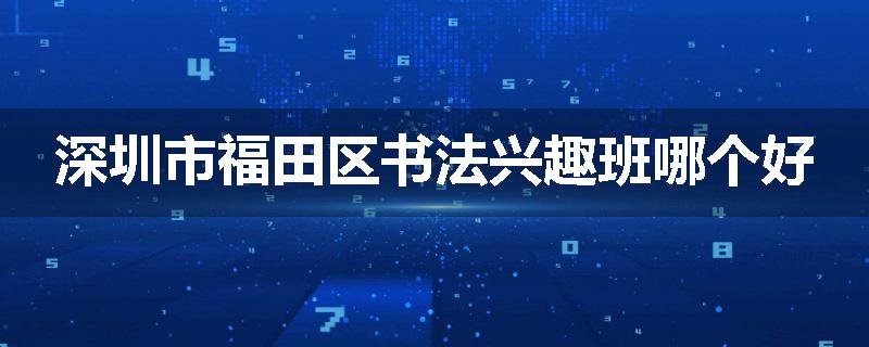 深圳市福田区书法兴趣班哪个好