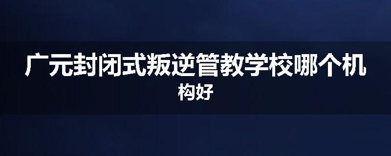 广元封闭式叛逆管教学校哪个机构好
