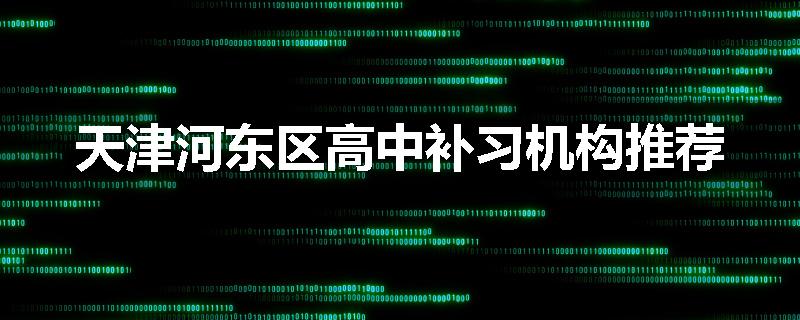 天津河东区高中补习机构推荐