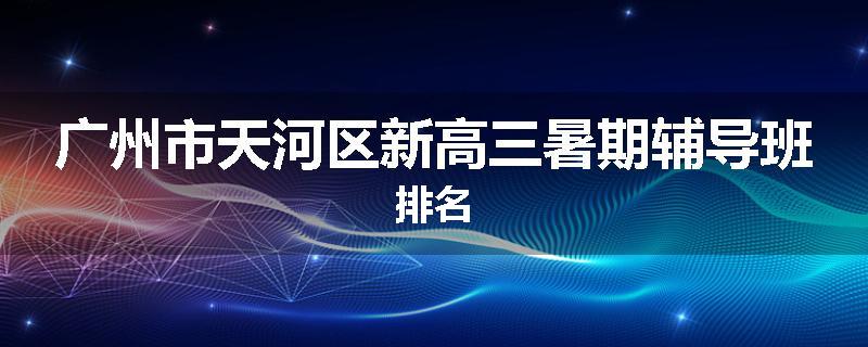 广州市天河区新高三暑期辅导班排名