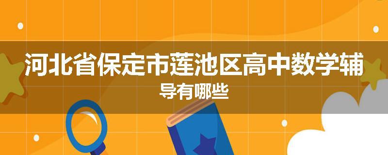 河北省保定市莲池区高中数学辅导有哪些