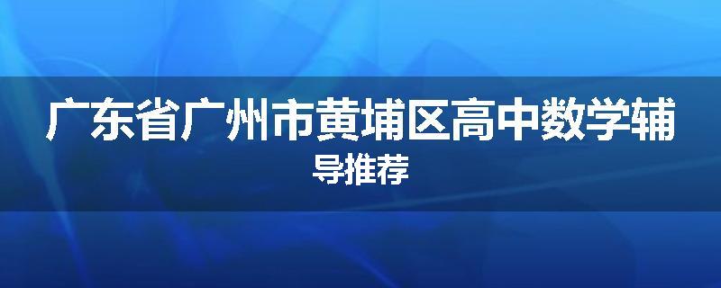 广东省广州市黄埔区高中数学辅导推荐