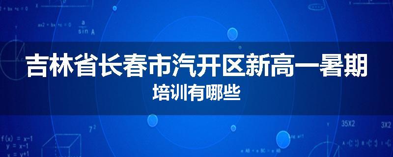 吉林省长春市汽开区新高一暑期培训有哪些