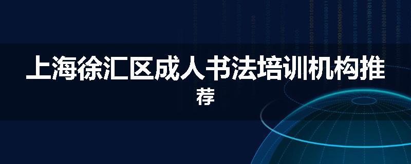 上海徐汇区成人书法培训机构推荐