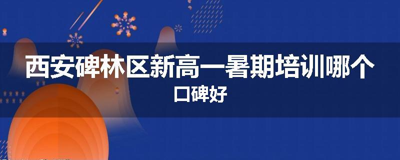 西安碑林区新高一暑期培训哪个口碑好