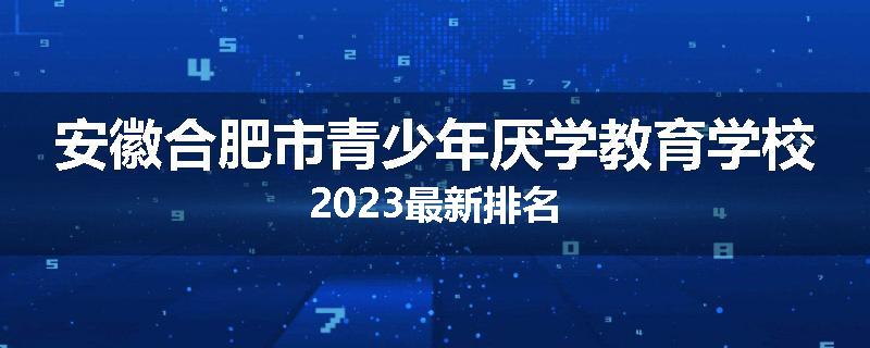 安徽合肥市青少年厌学教育学校2023最新排名