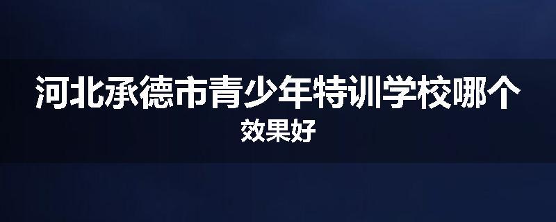 河北承德市青少年特训学校哪个效果好