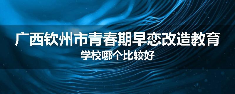广西钦州市青春期早恋改造教育学校哪个比较好