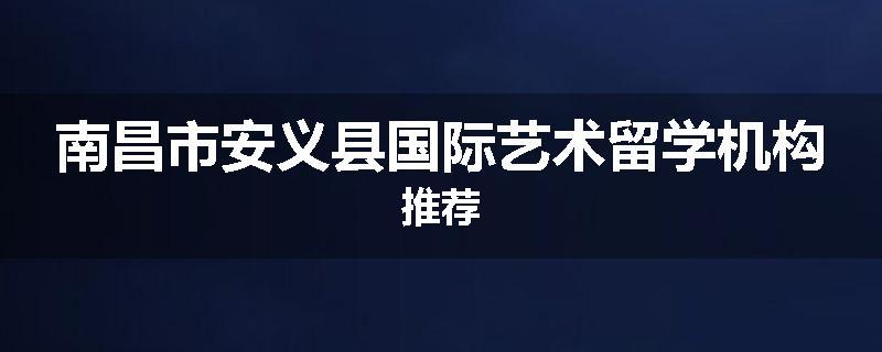 南昌市安义县国际艺术留学机构推荐