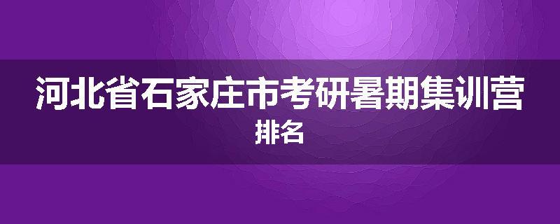 河北省石家庄市考研暑期集训营排名