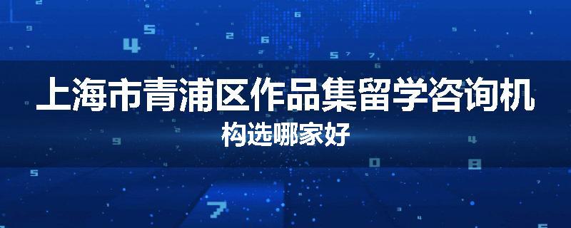 上海市青浦区作品集留学咨询机构选哪家好