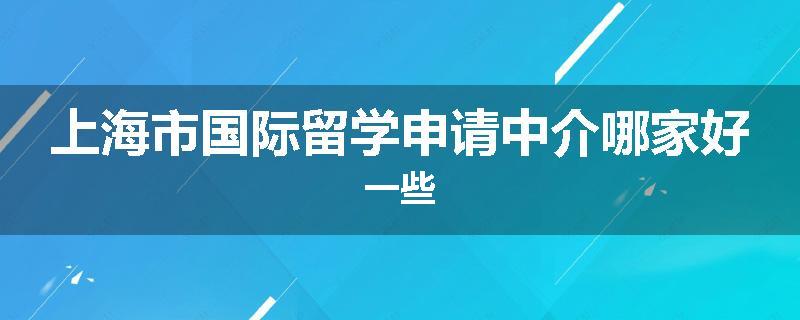 上海市国际留学申请中介哪家好一些