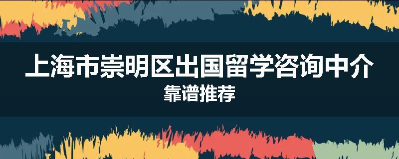 上海市崇明区出国留学咨询中介靠谱推荐