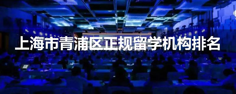 上海市青浦区正规留学机构排名