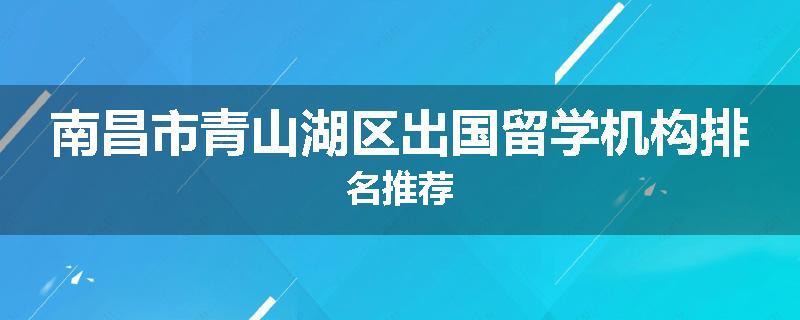 南昌市青山湖区出国留学机构排名推荐