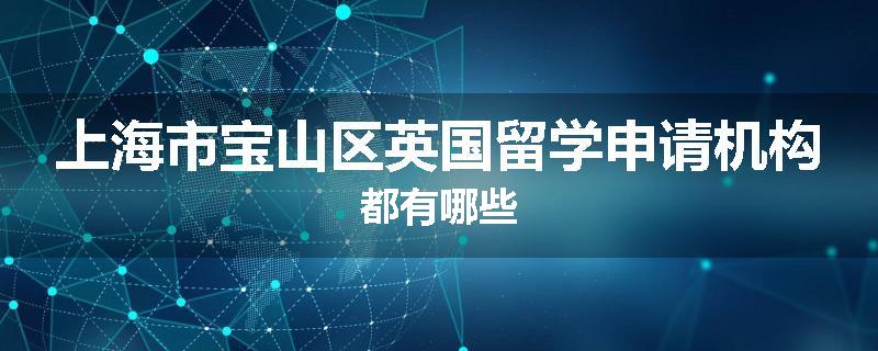 上海市宝山区英国留学申请机构都有哪些