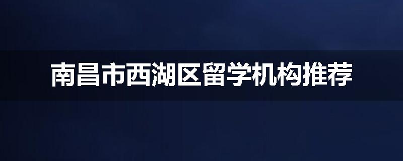 南昌市西湖区留学机构推荐