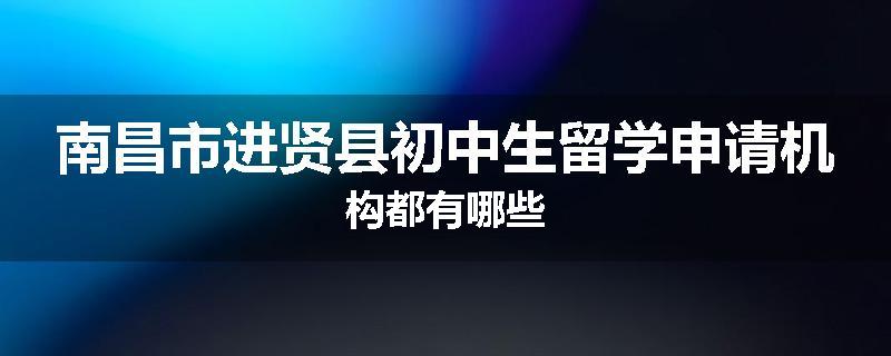 南昌市进贤县初中生留学申请机构都有哪些
