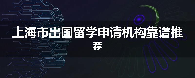上海市出国留学申请机构靠谱推荐